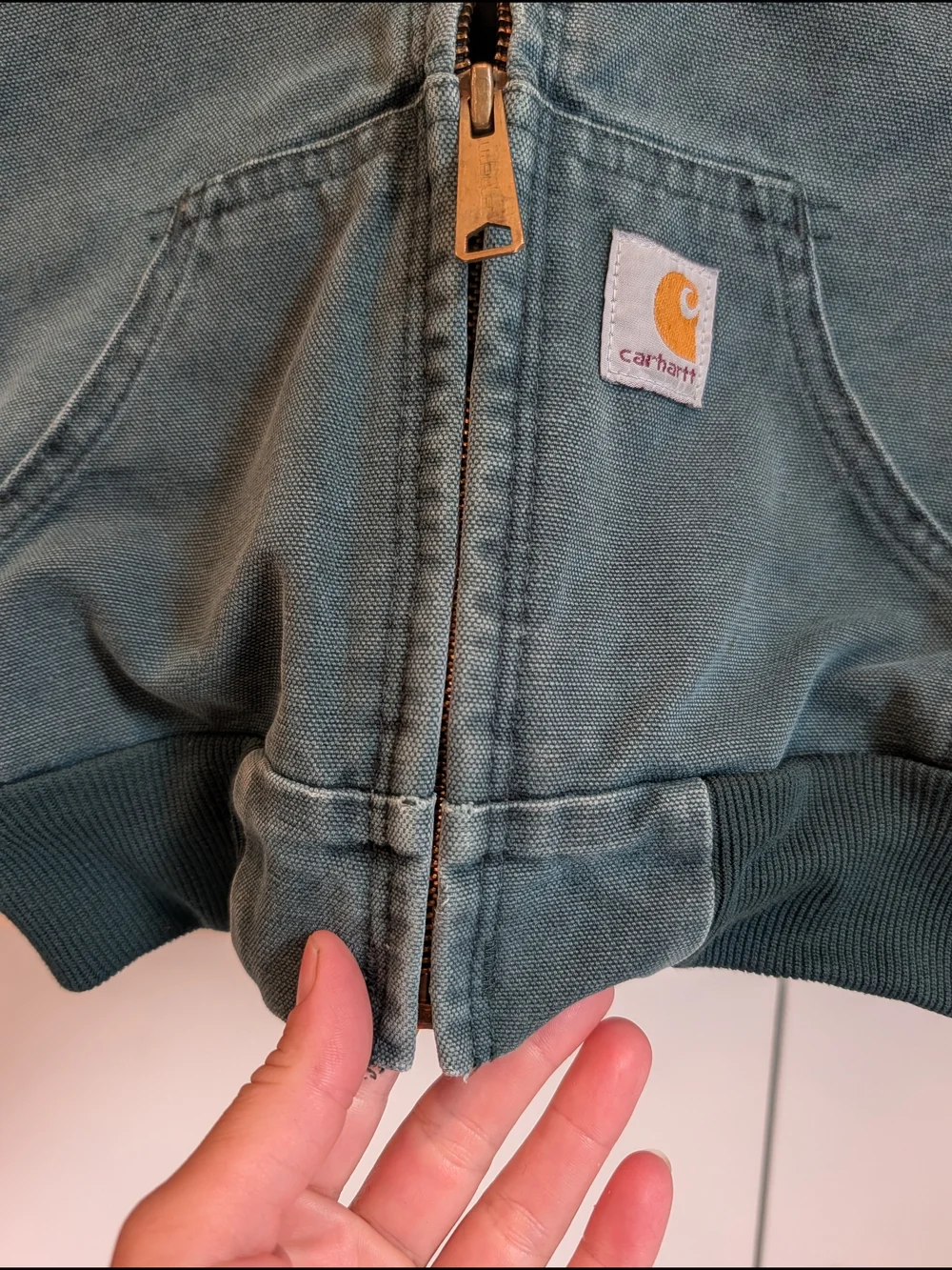 CARHARTT Toddler Teal Hooded Insulated Canvas Duck Coat Size 4T - Picture 4 of 9
